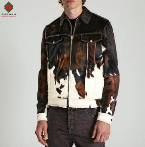 Chaqueta de Cuero Vacuno Genuino para Hombre |   Piel de vaca con pelo natural |   Chaqueta de Cuero Vacuno Genuino para Hombre - Product Image 4