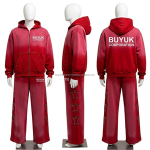 Chándal de Maternidad Estampado de la Mejor Calidad, Ligero, con Lavado Ácido, Corte Regular, para Hombre, Estilo Urbano Otoñal, con Capucha, 100% Algodón - Product Image 4