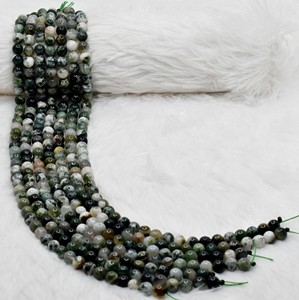 Natural Healing Bulk Selling <b>Tree</b> Agate 8mm Round <b>Crystal</b> Loose Beads Premium Gemstone for Jewelry Making Meditation - Product Image 2