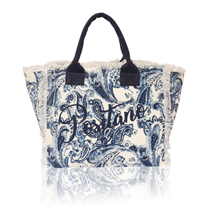 Bolsa de Lona Estampada Tyntra Los Ángeles con Cierre de Cremallera, Asas para Llevar al Hombro, Tamaño Grande, Bolsa de Playa con Detalles de Flecos - Product Image 4