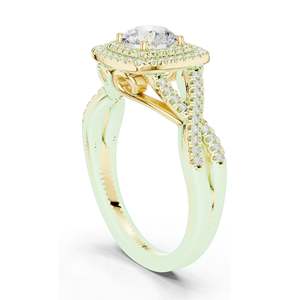 Bague de fiançailles halo avec diamant de laboratoire taille coussin de 1,22 carat, clarté VVS-VS EF, or 18 carats, 14 carats, 10 carats et argent 925, rose, jaune - Product Image 6