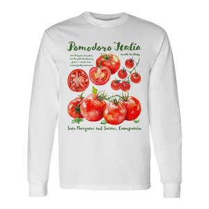 T-shirt a maniche lunghe con grafica Pomodoro Italia, abbigliamento promozionale ispirato all'Italia - Product Image 1