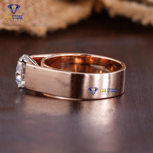 Anillo de oro rosa con diamantes de corte redondo TDW 2,30 de Lab-Stone/La joyería ideal/Color de la EF-VS - Product Image 3