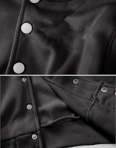 Vente en gros de veste universitaire recadrée de style vintage pour femmes avec logo personnalisé nouvelle veste en cuir brodée à la mode en coton viscose - Product Image 3