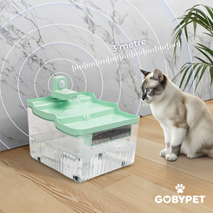 Fontaine à eau silencieuse pour animaux de compagnie avec détecteur de mouvement, verte, 4L, distributeur automatique d'eau pour chats et chiens, bol filtrant pour animaux, vente en gros ODM - Product Image 1