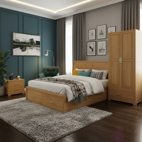 Maßgefertigtes 3-teiliges Modernes Schlafzimmermöbel-Set Hochwertige Langlebige Akazien-/Kiefernholz-Bett-Schubladen-Kommode Nachttisch Vietnam