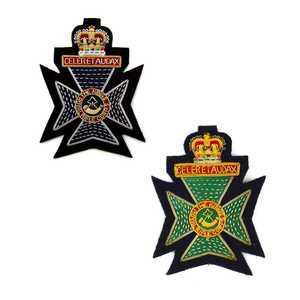 Custom Hand Embroidered Bullion Wire Blazer Badge Gold and <b>Silver</b> Premium Quality Nonwoven Felt Patch for Blazers Caps Jackets - Product Image 5