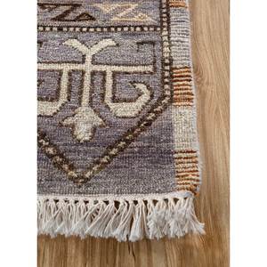 Savana Ivory Hand Knotted Afghan Wool <b>Rugs</b> Geometric <b>Boho</b> Style Rectangle Carpet for Home Living Room or Hallway Model Ea-3108 - Product Image 4