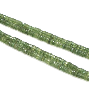 Cuentas Heishi de Apatita Oliva: Gemas Facetadas AAA para Joyería y Artesanía - Product Image 5