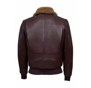 Bomber <b>Leather</b> <b>Flying</b> <b>Jacket</b> New Pilot Style Shearling Detachable Collar Fur <b>Jacket</b> Genuine Sheep <b>Leather</b> Warm <b>Men's</b> <b>Jacket</b> - Product Image 6