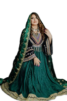 Robe longue traditionnelle afghane pour femme en mousseline, style bohème vintage, colorée, faite à la main, ethnique, écologique, respirante, boutonnée naturellement