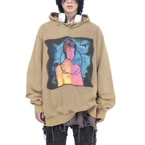 420gsm Haute Qualité Gris 100% Coton French Terry Pullover Hoodie Hommes Surdimensionné Plus Size Heavyweight Acid Wash XS Unique Print - Product Image 6