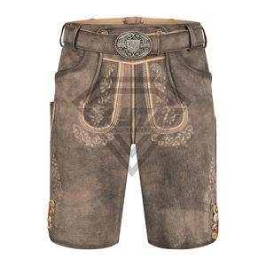 Nouveau modèle Short bavarois Oktoberfest 2025-26 Short Lederhosen en cuir véritable de qualité supérieure Ceinture élastique confortable - Product Image 1