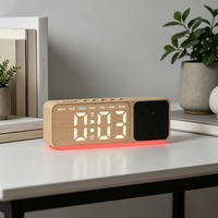 Huayang 9025 Speaker LED Wekker Dubbele Alarmfunctie RGB Sfeerverlichting Tijd Datum Weekweergave