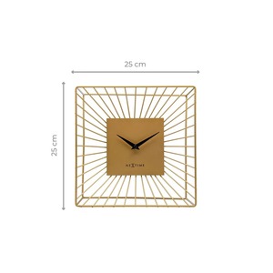 Horloge de table décorative en métal doré pour la présentation sur une table basse et un accent intérieur élégant et contemporain du salon, en provenance d'Inde - Product Image 2