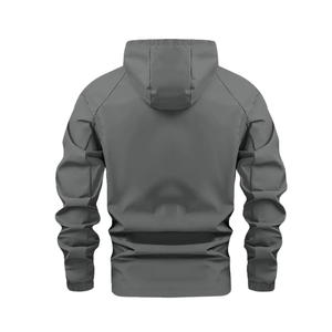 Sweat à capuche de sport de style urbain pour hommes Veste Safari unisexe adulte pour la randonnée en plein air avec fermeture éclair sur le devant Poches d'épaule à capuche - Product Image 1