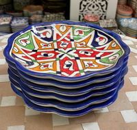 Assiettes d'apéritif en céramique peintes à la main colorées décoration de la maison apéritif marocain, servant des plats peints à la main personnalisés à la main