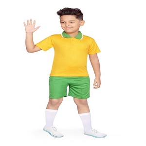 Wholesale Sports Uniforms Manufacturer Custom Logo <b>Boys</b> Green T Shirt With <b>Black</b> <b>Shorts</b> Set - Product Image 5