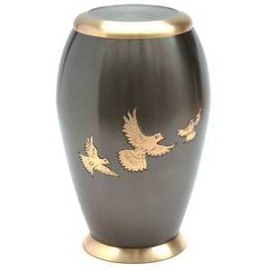 Urnes de crémation pour adultes en laiton de haute qualité avec gravure de blé urnes funéraires en métal fini marbre or et gris pour cendres humaines - Product Image 2