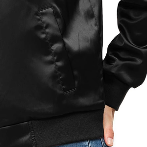 Chaqueta Bomber Varsity de Satén Transpirable Unisex para Mujer, Personalizada para Universidad o Béisbol, 100% Poliéster de Alta Calidad, Superventas - Product Image 5