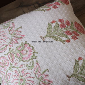 Taie d'oreiller en coton imprimé bloc à la main belle taie d'oreiller gaufré à la main - Product Image 4