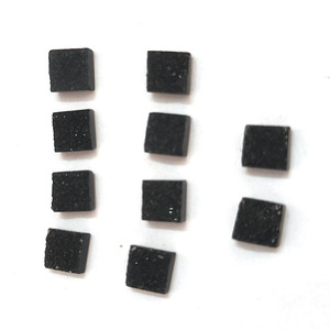 คริสตัลดรูซี่อาเกตสีดำธรรมชาติทรงสี่เหลี่ยมขนาด5x5มม. 0.71cts เรียบหลวมเครื่องประดับควอทซ์อัญมณีรูปทรงรี - Product Image 4