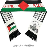 Écharpe Tricotée Personnalisée 15x150cm pour Supporter de Club de Football, Drapeau de la Palestine, Design Imprimé, Coupe du Monde, Polyester, Hiver, Homme, Pas Cher, Vente Chaude