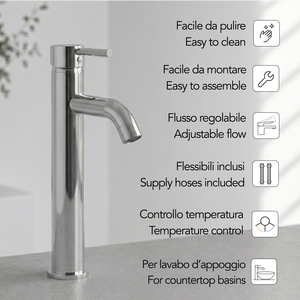 Miscelatore da appoggio alto cromato - Collezione Femme Koricini - Product Image 2
