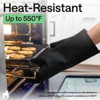 Gants de cuisine en silicone isolés, résistants aux micro-ondes et aux hautes températures, épaissis, personnalisés pour barbecue, style européen-américain