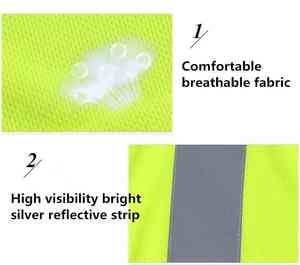 Diseño Crewnech, venta al por mayor, camiseta de manga corta de construcción de alta visibilidad hecha a medida 2025, camiseta Polo de trabajo de alta visibilidad para hombres - Product Image 4