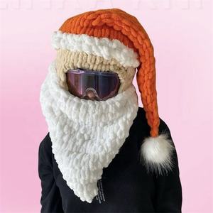 Chapeau de sport automne-hiver fait main en fil de coton laitier 100% avec design casque de ski Panda, style personnage tendance, pour hommes et femmes, pêche - Product Image 3