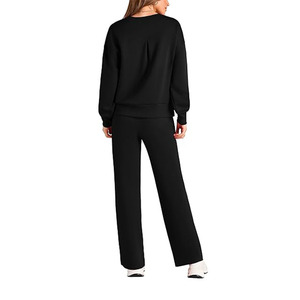 Survêtements pour femmes personnalisés, ensembles deux pièces, haut court à épaules dénudées, sweat-shirt à capuche et pantalon, ensemble de jogging, survêtements d'hiver pour femmes - Product Image 5
