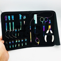 Kit de Coiffure Professionnel HOOPER COMPANY pour Usage Commercial – Outils d'Extension de Cheveux Multicolores en Acier Inoxydable, Incluant Pinces et Aiguilles