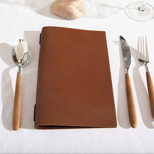 <b>A4</b> With Elastic Center Holder Menu Holder With Embossing Restaurant <b>Folder</b> Binder Custom Cover LMC-0011 - Product Image 1