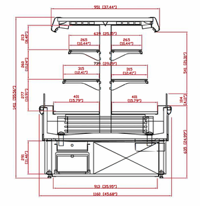(ST) Exhibidor de cortina de aire abierto multideck negro de 67'' para isla - 208V - Product Image 5