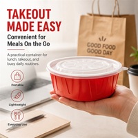 Bols à soupe jetables en plastique PP, contenants d'emballage pour la restauration rapide à emporter