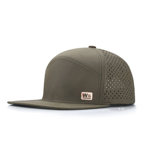 Burgundy 6-Panel <b>Snapback</b> <b>Cap</b> with Mesh Back Eyelets Common Fabric Unisex Casual Sports Hat Spring Summer Style - Product Image 6
