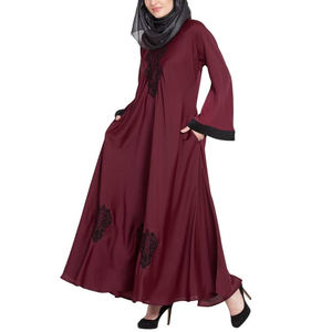 Abaya de Moda para Mujer al por Mayor, Nueva y Popular, en Venta, el Mejor Diseño Personalizado, Abaya de Color Sólido para Mujer a Bajo Precio - Product Image 3