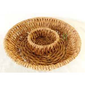 Plateau rond blanc de lavage de l'usine artisanale HNH Plateau de service en rotin carré personnalisable pour les aliments Plateau en osier tissé OEM - Product Image 6