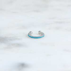 Pendientes de oreja con piedras preciosas turquesas, Plata de Ley 925, chapado en oro, piedra grande, regalo de compromiso de boda delicado, listo para venta al por mayor - Product Image 2