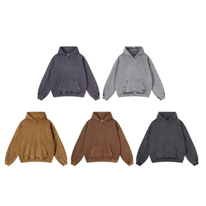Sweat-shirt / Hoodie surdimensionné personnalisé à effet délavé, de haute qualité, 100% coton, design vintage, pour homme, hiver, 460g - Product Image 2
