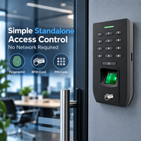 Sistem Kontrol Akses Biometrik Mandiri dengan Kartu RFID, PIN, Relay Kunci Pintu, dan Output Wiegand untuk Akses Toko