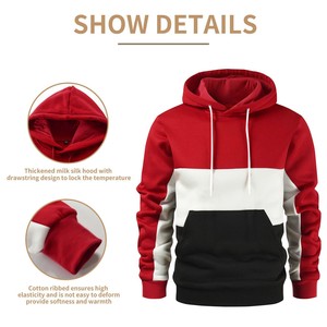 <b>Mens</b> Pullover <b>Hoodie</b> Sweatshirt Drawstring Hooded Color Block <b>Hoodie</b> <b>Mens</b> With Pocket - Product Image 3