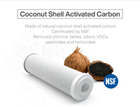 Cartouche de filtre à eau en bloc de charbon actif à osmose inverse certifiée NSF 50 GPD pour usage domestique, extérieur, voiture, camping-car, garage, hôtel