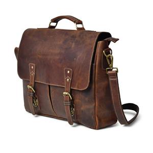 Handmade Personalised Full-Grain Leather Luxury Messenger <b>Bag</b> Laser Engraved <b>15</b>" <b>Laptop</b> Satchel Lightweight Business Gift for - Product Image 2