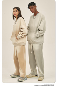 Haute qualité poids lourd 360gsm Boxy sweat en détresse blanc Vintage lavage à l'acide surdimensionné col rond hommes sweats à capuche et survêtements - Product Image 2