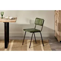 Chaise de salle à manger en cuir vintage contemporaine pour la maison, la cuisine, le bureau et le bar.