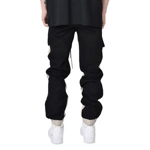 กางเกงคาร์โก้ลำลองสำหรับผู้ชายผ้าแคนวาสเอวยางยืดทรงสลิมฟิต - Product Image 4