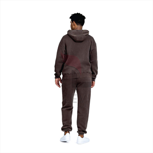 Conjunto Deportivo de Alta Calidad para Hombre, en Felpa de Algodón Grueso y Transpirable, con Logotipo Personalizado, Sudadera Holgada con Capucha y Pantalones Jogger, para Invierno - Product Image 4