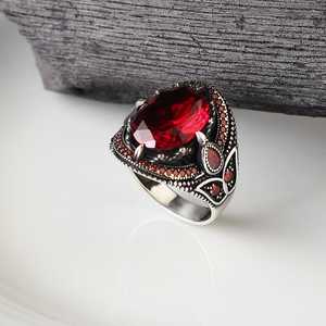 Wholesale Azuris VALKH1089 925 Sterling Silver Ottoman Style Men's <b>Ring</b> Naturel Stone Agate Handmade in <b>Turkey</b> - Product Image 4